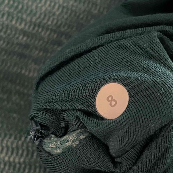 Lululemon Wee Stripe Forage Teal Dark Fuel Kanto Catch Me 1/2 Zip Size 8. Rare!! - Picture 8 of 8